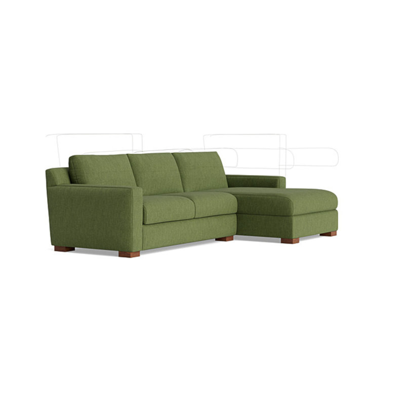 Catalina Chaise Sectional, Performance Weave - Basil, Right Hand Facing