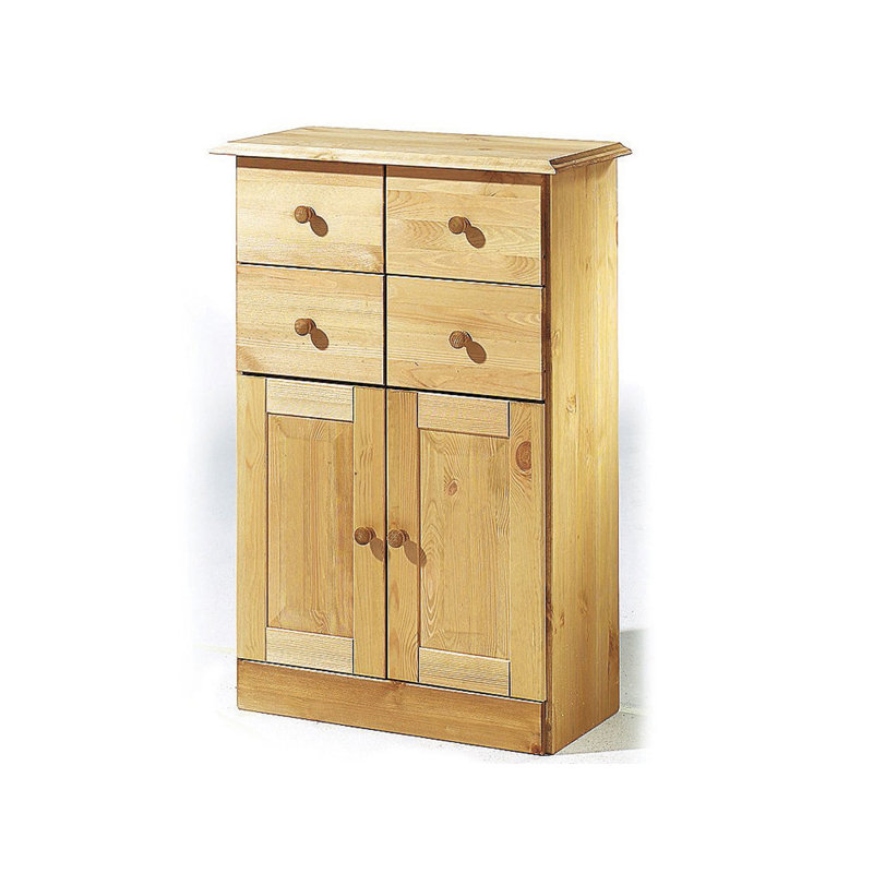Vernita Solid Wood Freestanding Bathroom Cabinet, Stain Wax