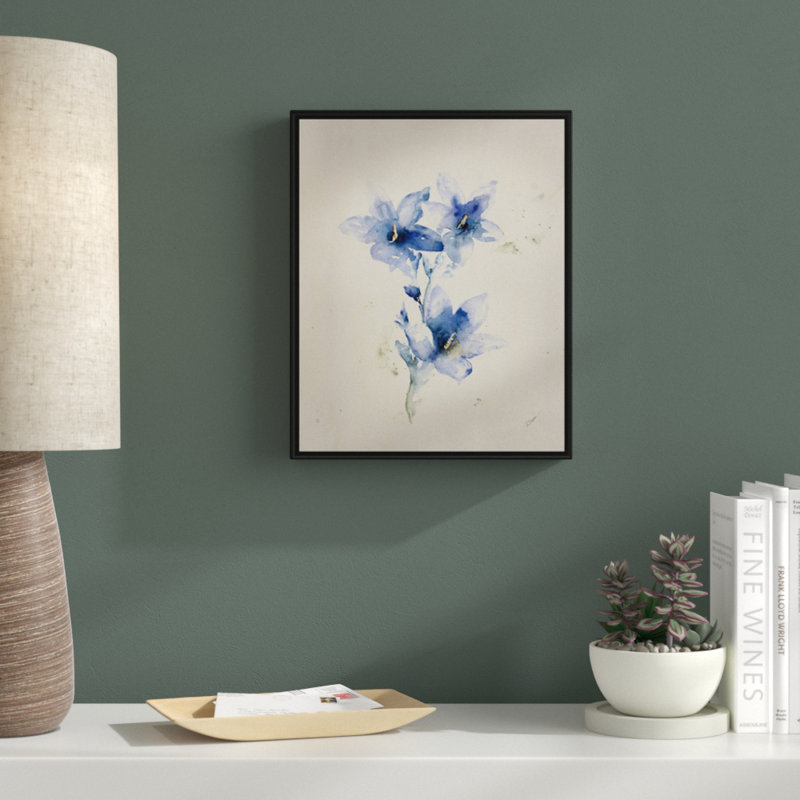 « essential to eden v », peinture sur toile, H 15,7 po x l 12,7 po x p 1,75 po, Cadre flottant noir