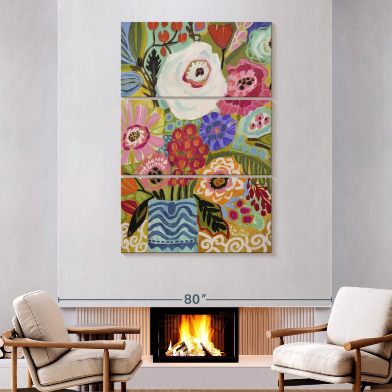 Harnek fleurs fraîches dans un vase II, H 74 po x l 48 po