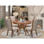 L'ensemble de salle à manger 5 pièces se compose d'une table de cuisine ronde de 54 po avec piédestal et 4 chaises Parson en tissu de lin brun clair, noyer antique-370629945-401183564-370629950