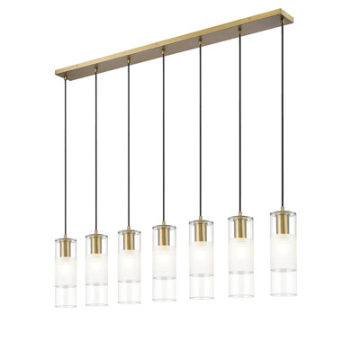 Lustre linéaire à intensité variable en acier à 7 lumières Premislao