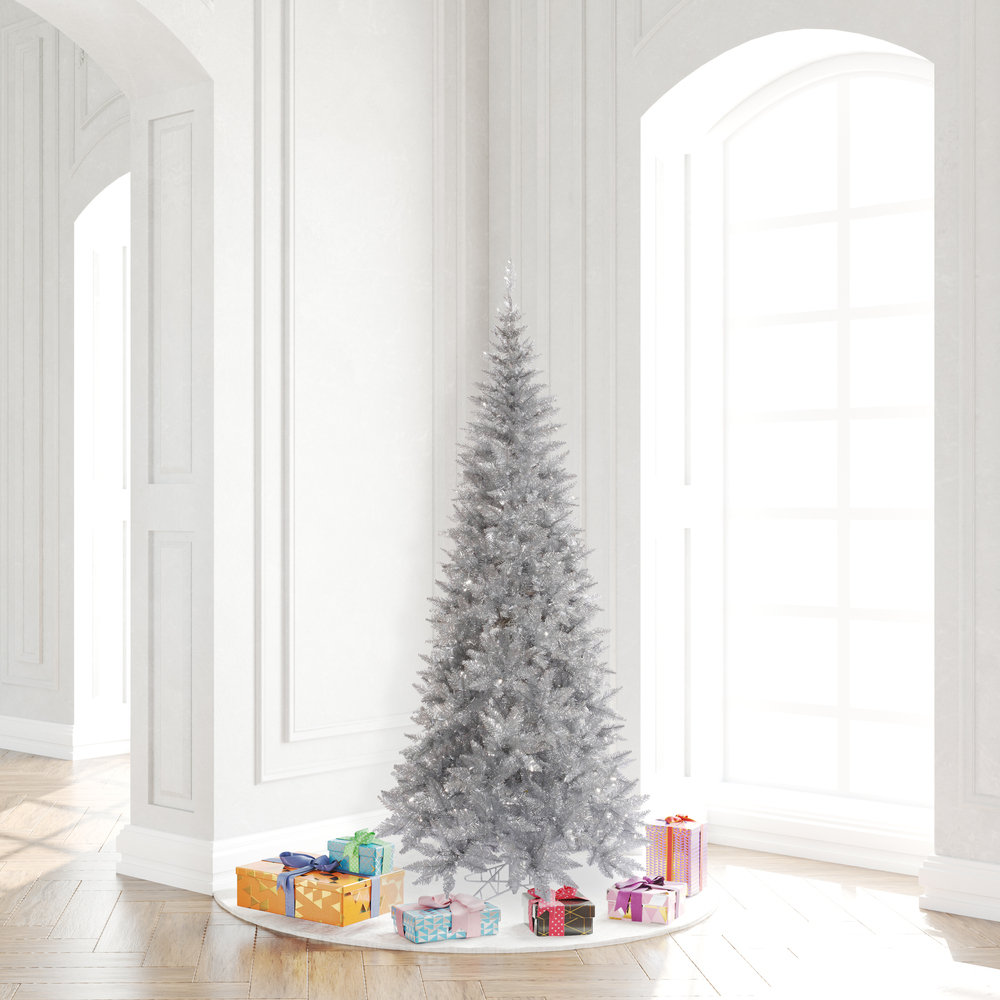 Silver Tinsel Fir 6.5' Christmas Tree
