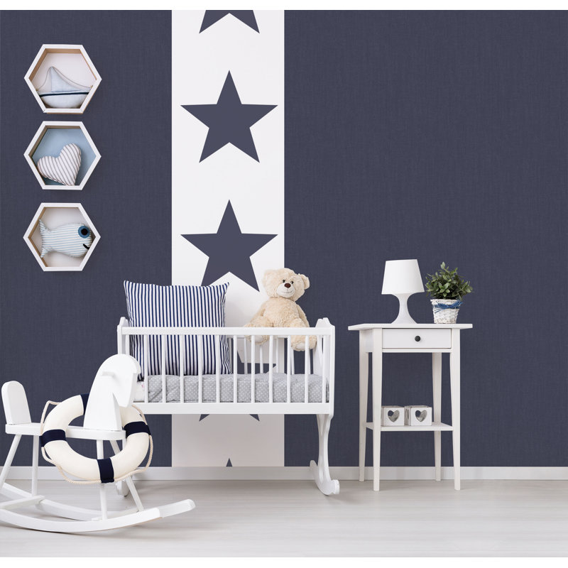Deauville 2 Denim Design Wallpaper Roll, Navy Blue