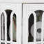 4 Adjustable Shelves Curio Cabinet With And Tempered Glass In White Solid Wood Legs-895740834