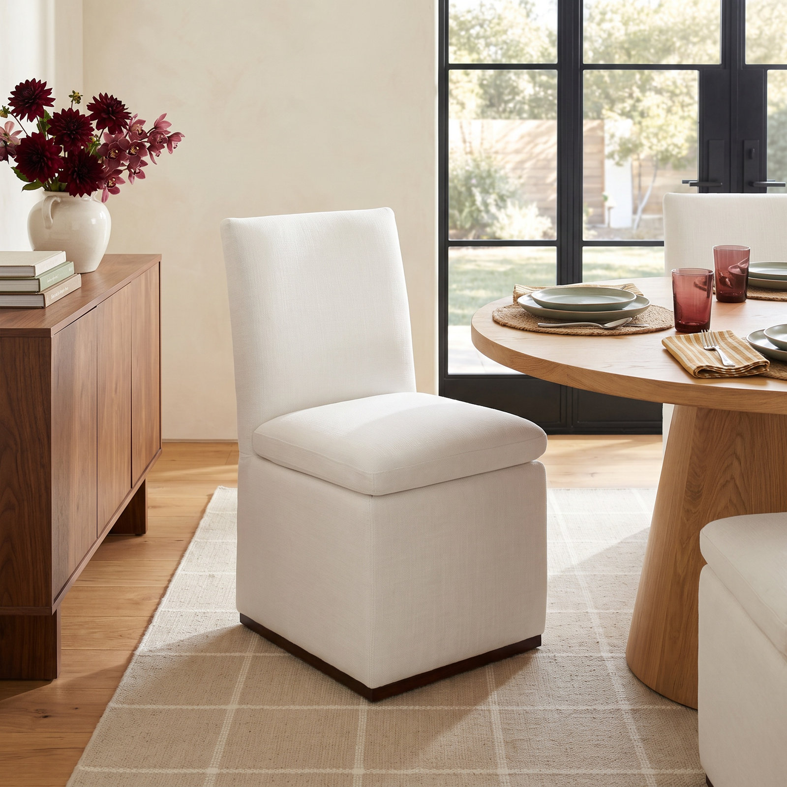 Bobbi Cotton Dining Chair, Flannigan Cotton Performance Weave
