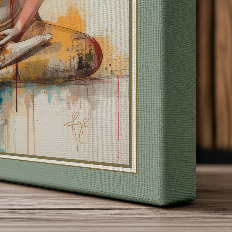 Meditating Buddha Japandi - Wrapped Canvas, 18x12 - 45.7 x 30.5 cm, Sage Border