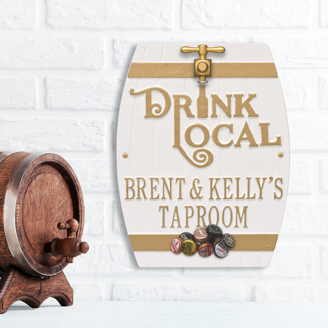 Drink Local Barrel Personalized Plaque Wall Décor Winston Porter 