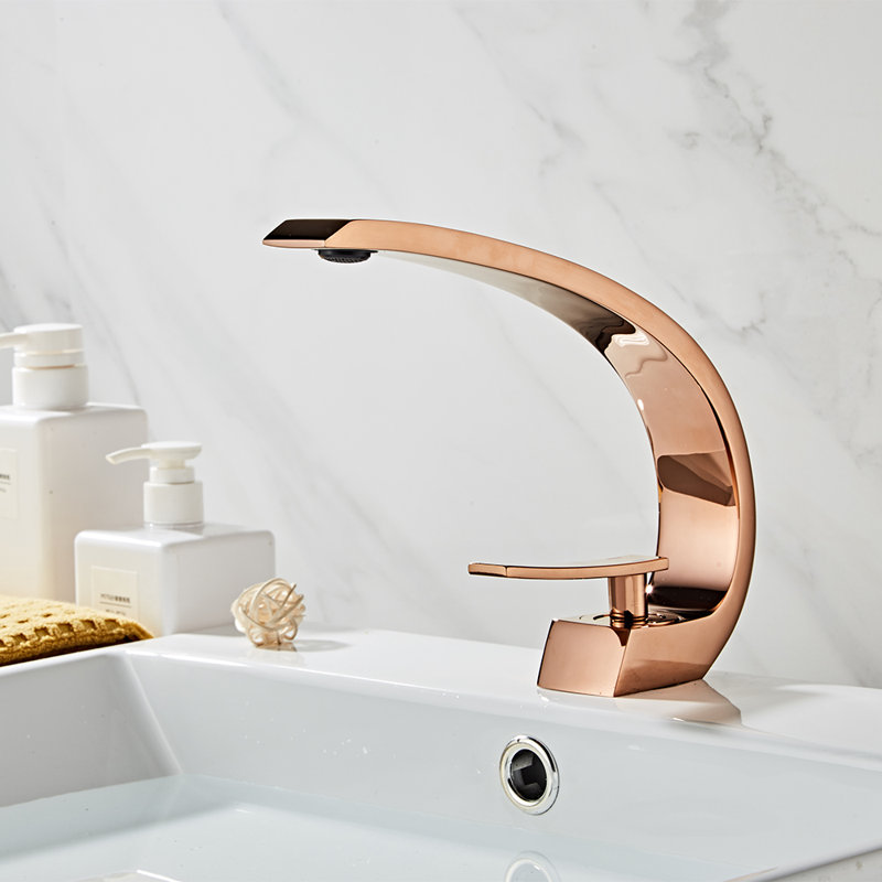 Single Hole Faucet Single-handle Bathroom Faucet, Rose Gold