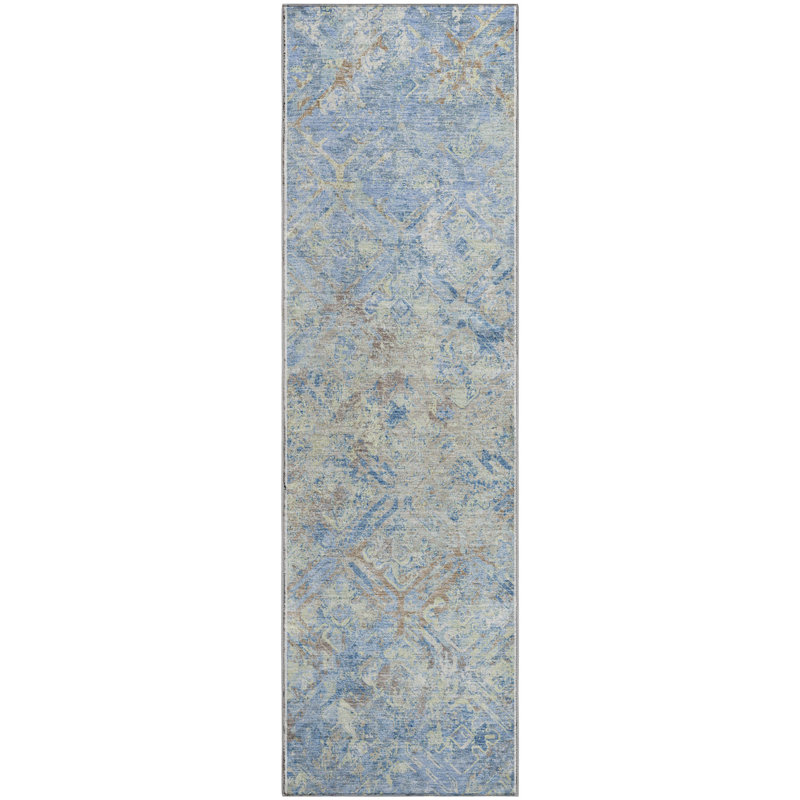 Tapis de qualité supérieure lavable à la machine Prisco Sky, Tapis de couloir 2 pi 3 po x 7 pi 6 po