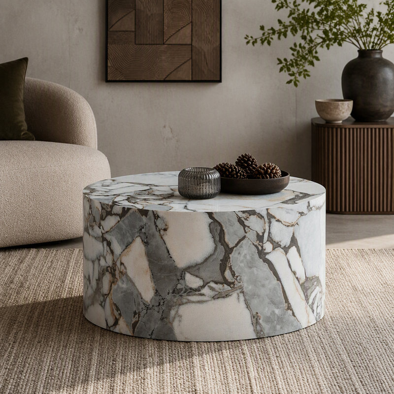 Table basse ronde, Blanc