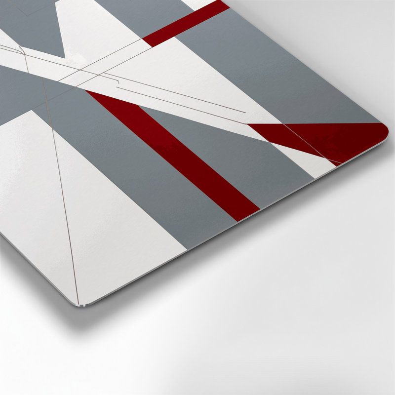 Art mural Hard Edge 100 en métal gris, H 11 po x l 14 po