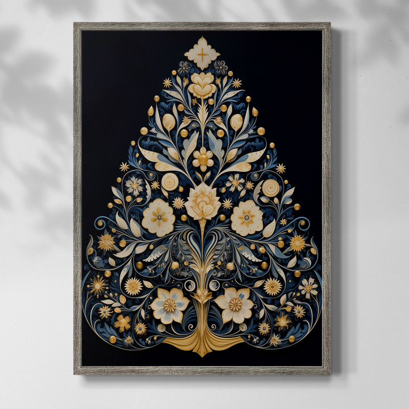 «Christmas Holiday Art» DCXLIX, reproduction d'art encadrée - bois massif, H 30 po x l 24 po