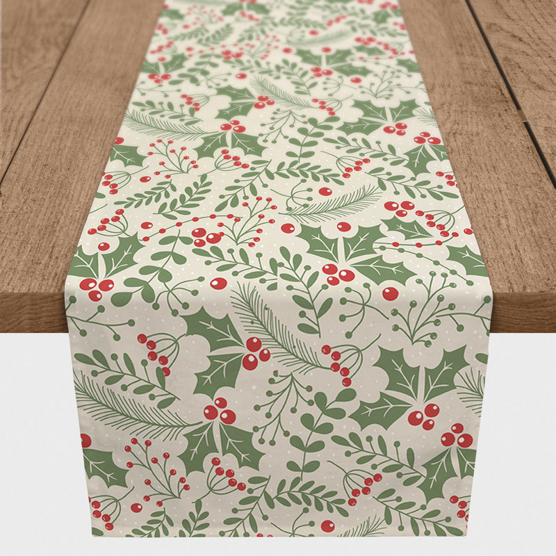 Dayu Floral Christmas Table Runner, 90" x 16"