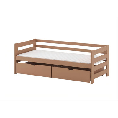 Boswick Single (3') Solid Wood Drawers Bed Frame with Mattress