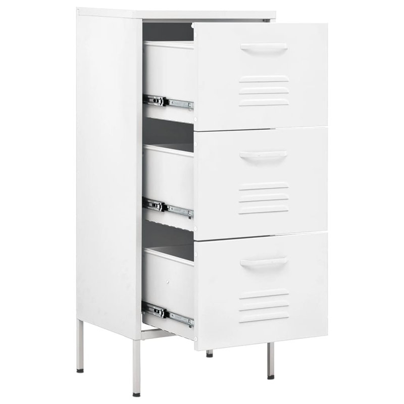 Storage Cabinet Freestanding File Cabinet with Shelves for Office Steel, White 1