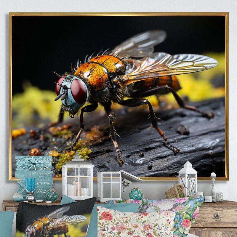 Insectes, insectes, portrait, superbe, Cadre flottant doré, H 12 po x l 20 po x P 1 po