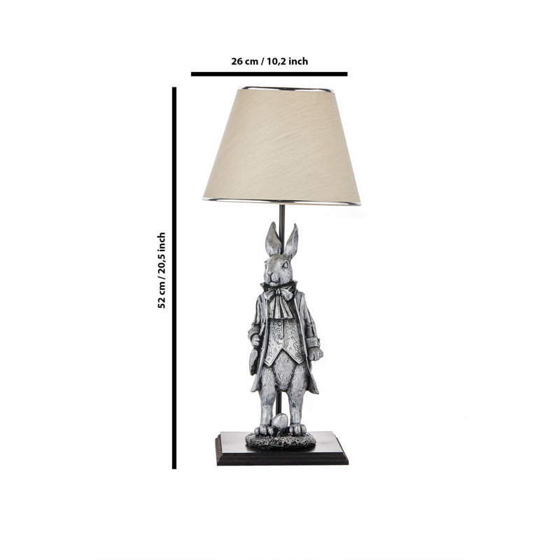 Lampe de table, gris, Blanc