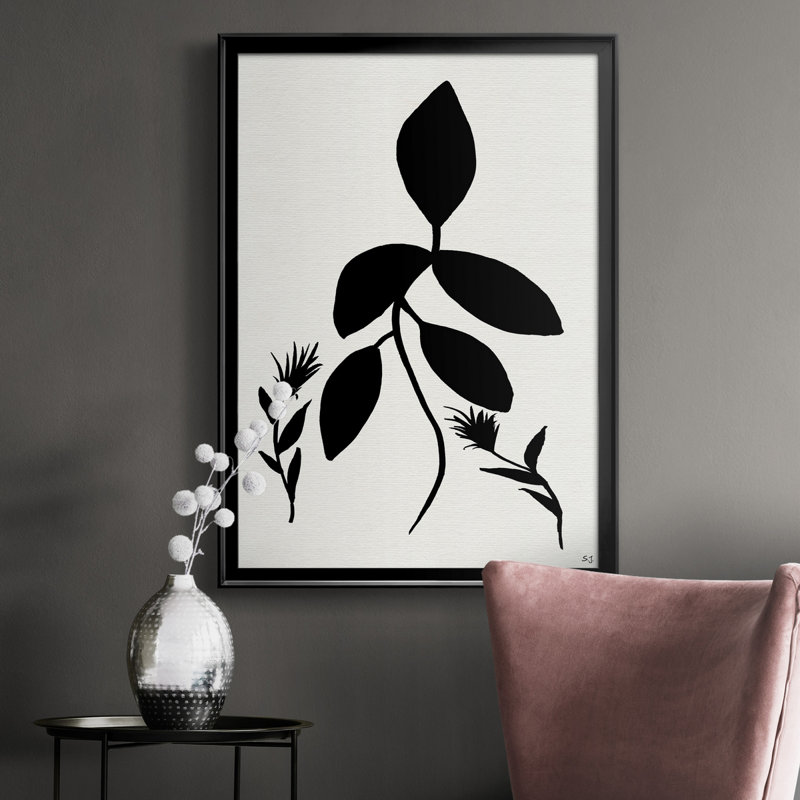 Silhouette Garden I - cadre photo, impression sur toile, Noir, H 30,5 po x l 42,5 po x P 1,5 po
