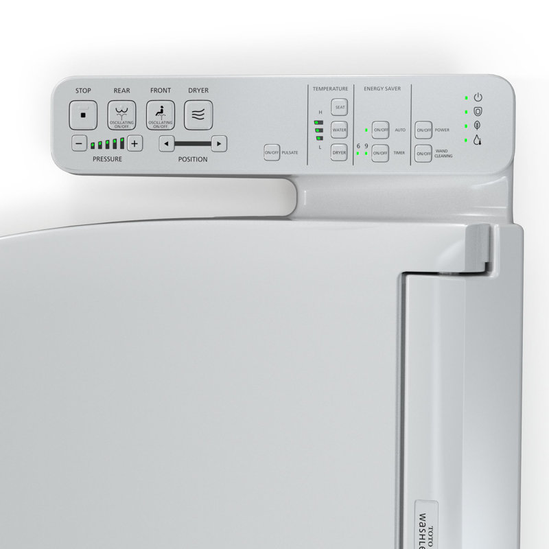 Cotton White Heated Electronic Bidet Toilet Seat with SoftClose Lid
