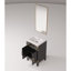 Meuble-lavabo simple en chêne noir 20 po Largeur, miroir de 18 po, comptoir en acrylique, fermeture en douceur et capacité de rangement avec le dessus et le compartiment