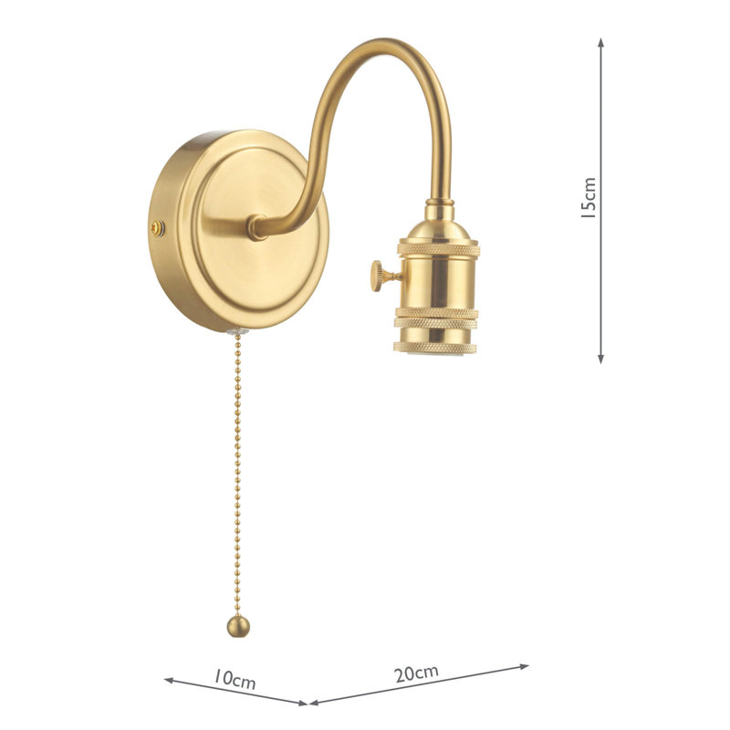 Wall Light, Natural Brass