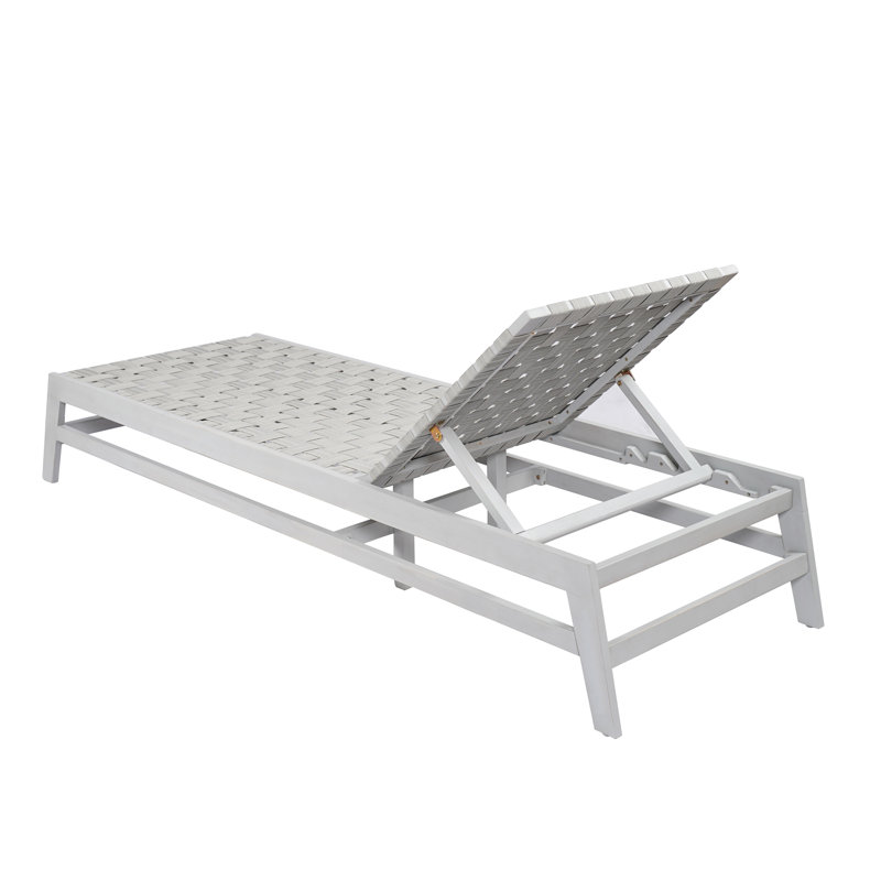 Outdoor Rope Chaise Lounge, Gray/Light Gray