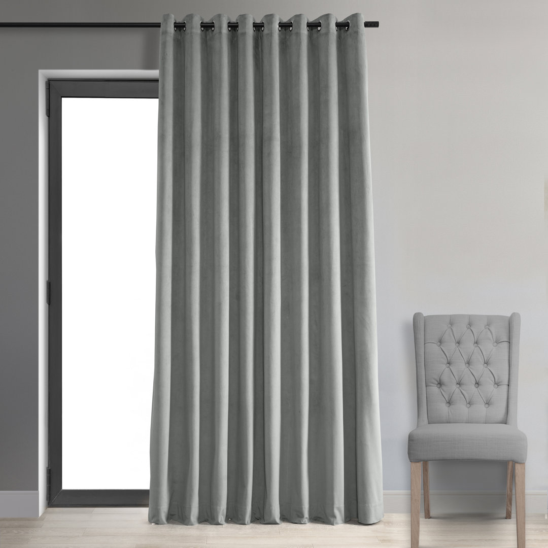 Indianapolis Extra Wide Signature Velvet Curtains for Bedroom Blackout Curtains Living Room Window Single Panel Alcott Hill® Curtain 