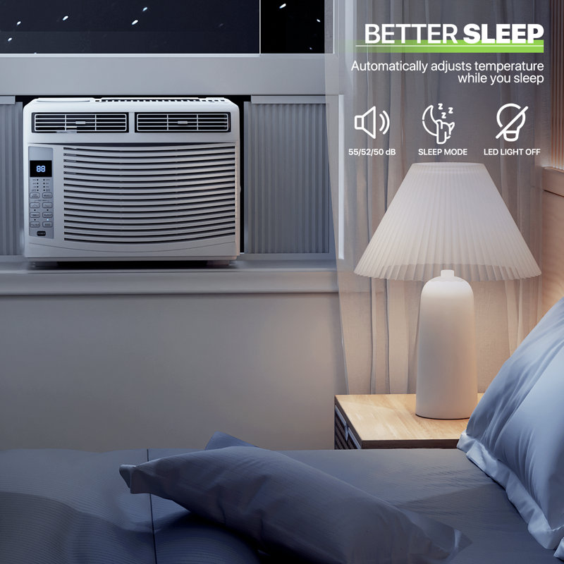 6000 BTU White Window Air Conditioner with Remote Control