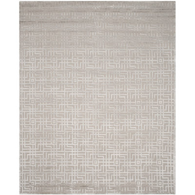 Tibetan Hand-Knotted Gray Area Rug