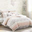 Édredon très grand 9 pièces en coton rosé avec imprimé cachemire, tissu, bride, 2 taies décoratives, 3 coussins décoratifs Euro-122455992