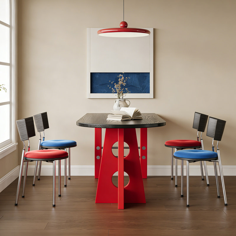 Creative Art Irregularly Designed Dining Table Set, 29.52" H x 55.11" W x 27.55" D