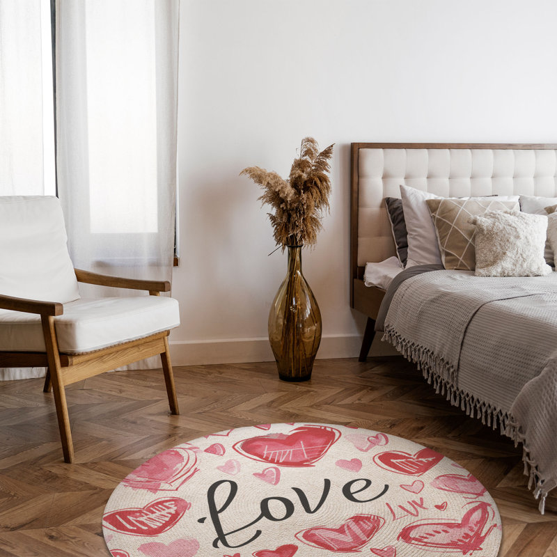 Tapis tressé romantique, Rond 5 pi