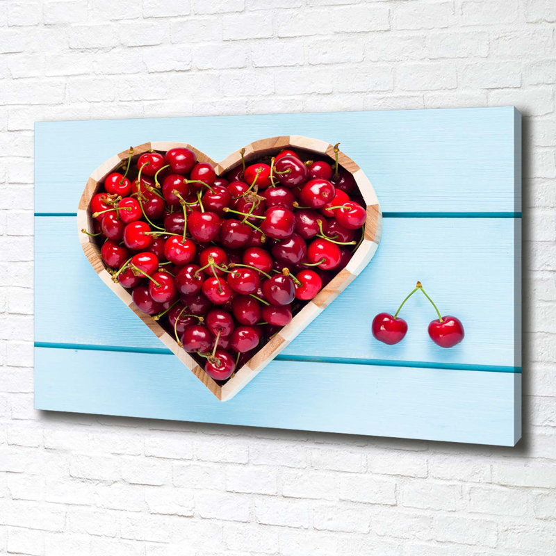 Heart From Cherry - Wrapped Canvas Print