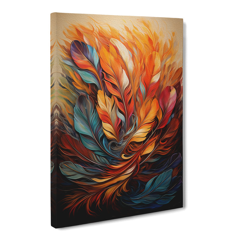 Feather Modern No.2 - Wrapped Canvas, 50cm H x 35cm W x 3cm D
