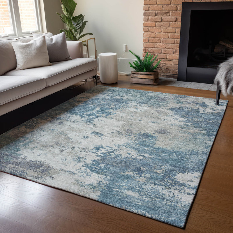 Tapis abstrait intérieur / extérieur lavable à la machine Palua ACN2363, Rectangle 10 pi x 14 pi