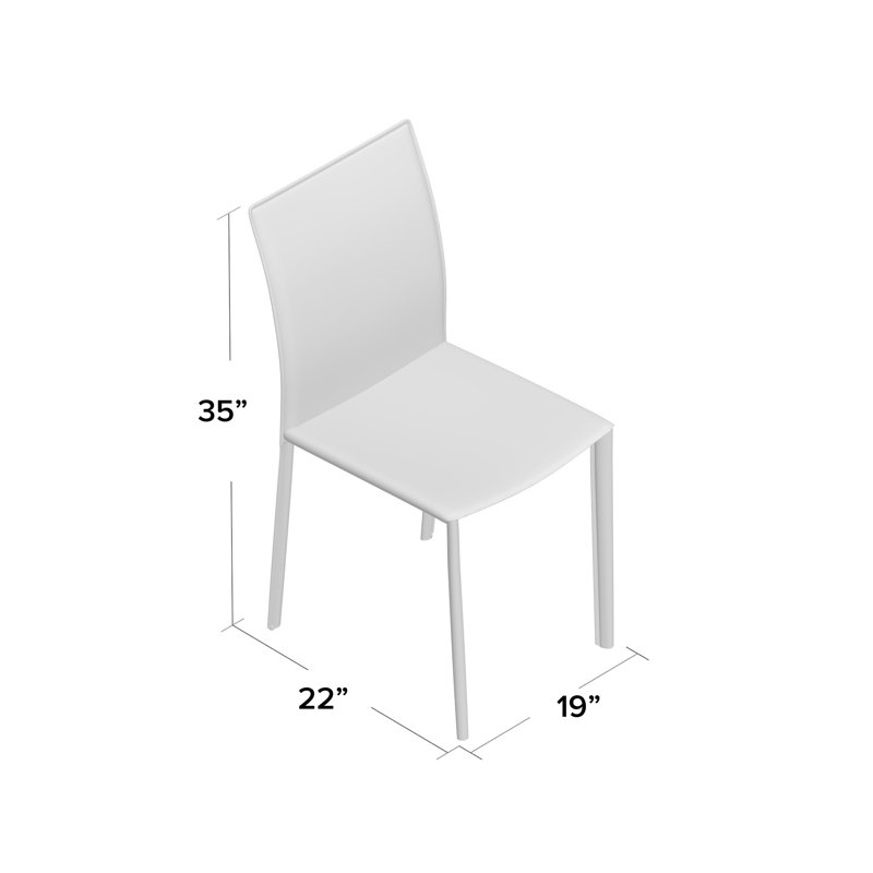 Chaise d'appoint en cuir Zak, gris clair