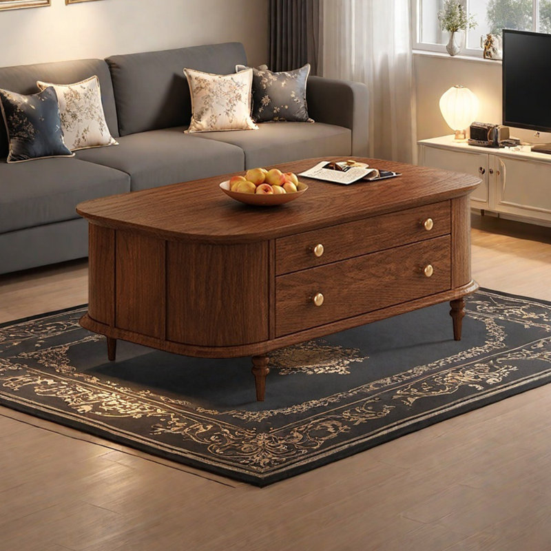 Table basse rétro, Noyer foncé