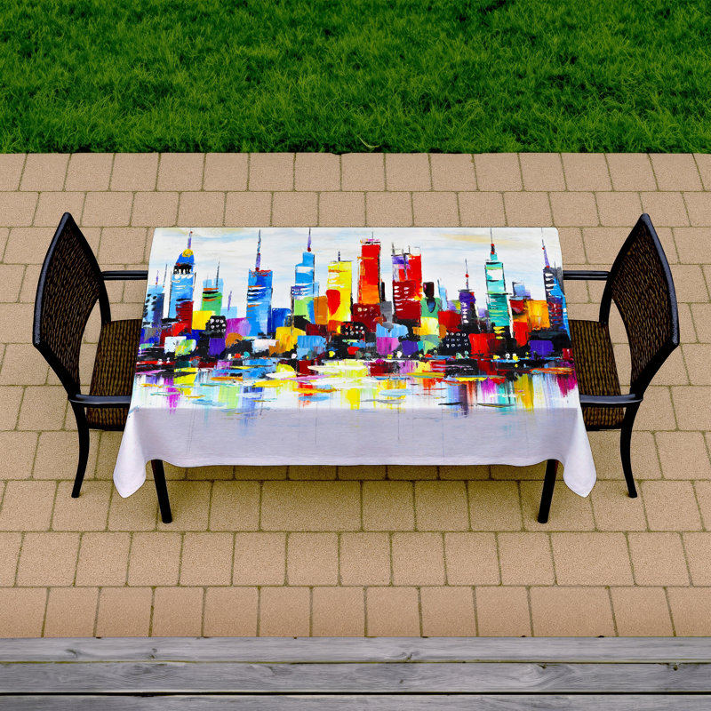 Abstract and Colorful City Tablecloth | Modern Home Decor