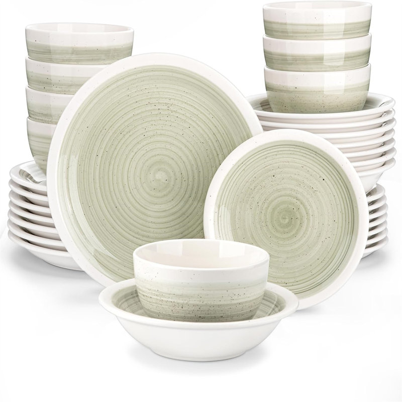 32 Piece Dinnerware Set, Service for 8, Beige
