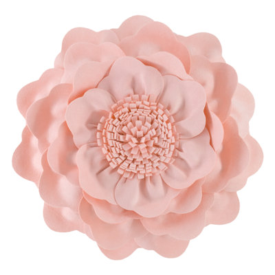 3D Floral Throw Pillow Handmade Floral Decorative Cushion Round 14Inch