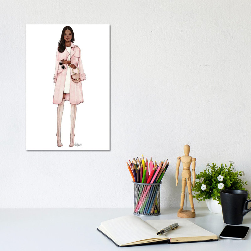 Pink Love by Style Of Brush - Gallery-Wrapped Canvas Giclée on Canvas, Wrapped Canvas, 20.32 cm H x 30.48 cm W