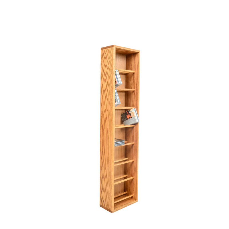 Dowel-Style Wooden CD Rack - 06W Series, Clear, 52" H x 12.25" W x 6.5" D