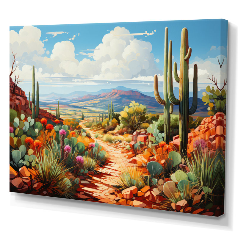 Orgue gardien Ke Kee cactus vert du désert - Cactus, H 16 po x l 32 po, Toile tendue, Sans cadre