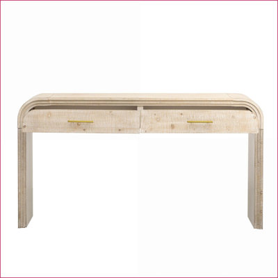 Table basse rétro en bois naturel avec 2 tiroirs - Organise divers articles pour le vestibule / bureau personnel