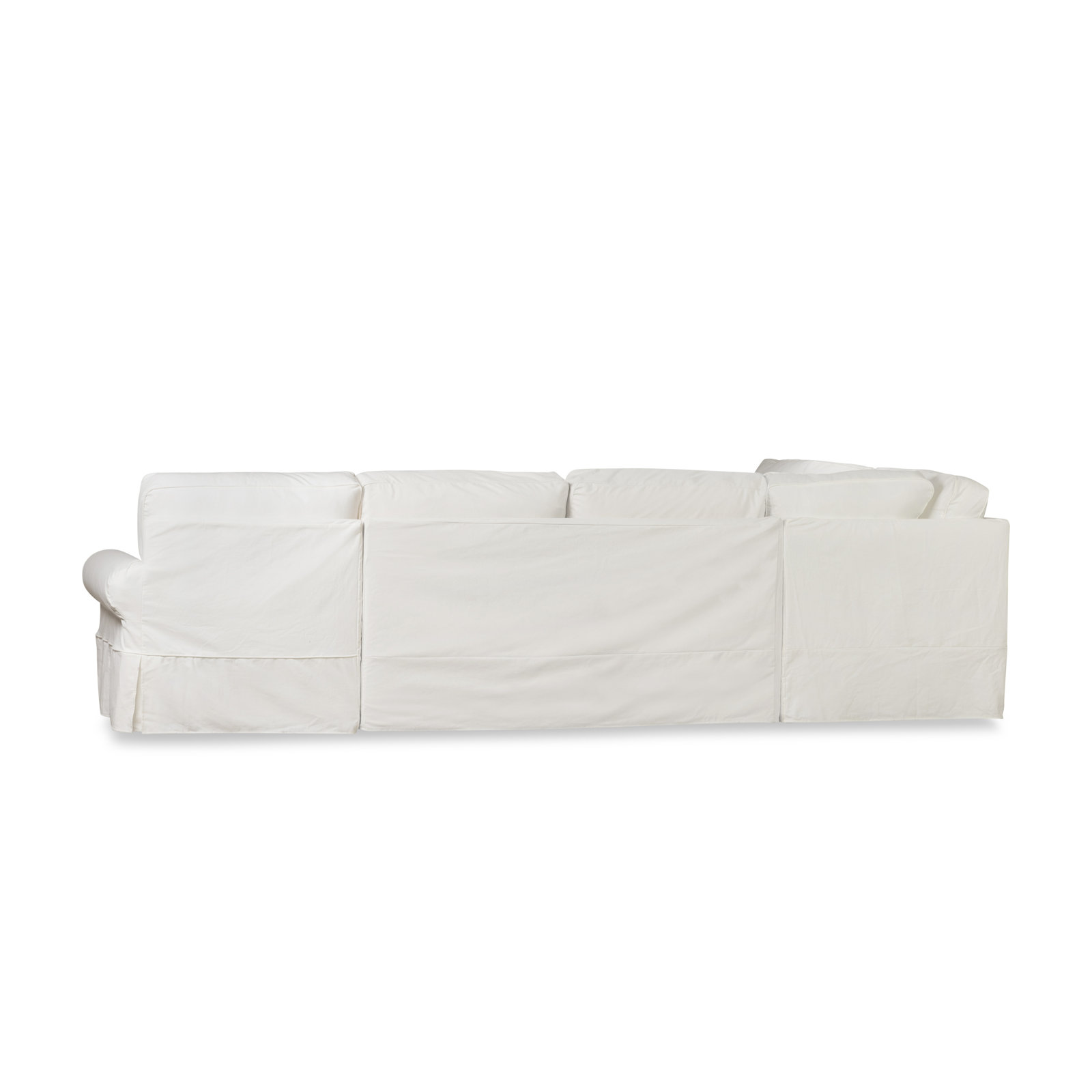 Porter Slipcovered U-Sectional, Bayou Off White Canvas, Left Hand Facing