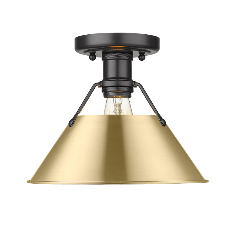 Weatherford Flush Mount, Matte Black, Brushed Champagne Bronze