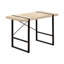 Bureau moderne pour usage domestique - plateau de table en stratifié naturel de 48 po et pieds en métal noir robuste, support de bureau contemporain de 49 po