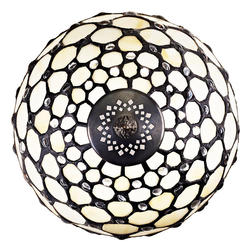 Goreville Traditional Tiffany Table Lamp with Multiple Circular Beads, Clear, 36cm H x 20cm H x 20cm D