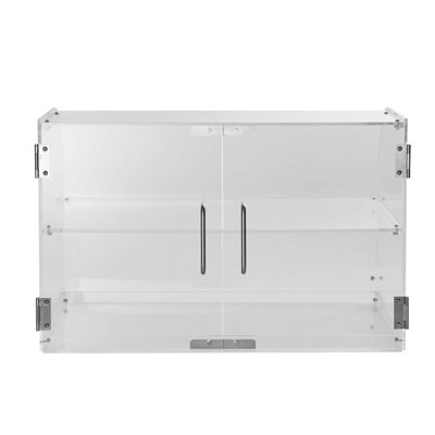 2-Tier Commercial Pastry Display Case, Acrylic Bakery Counter with Rear Door & Removable Shelves, Keeps Baked Goods Fresh and Visible